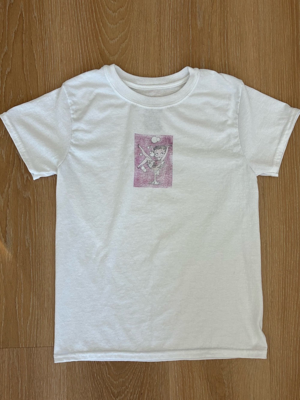 Graphic vintage style baby tee women’s size S/XS (Hanes boys M)